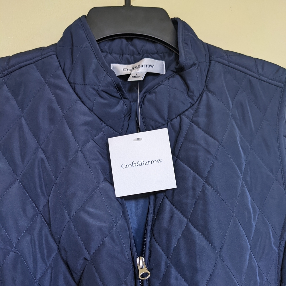 Croft & Borrow Women's Navy Blue Down Vest - Picture 5 of 6